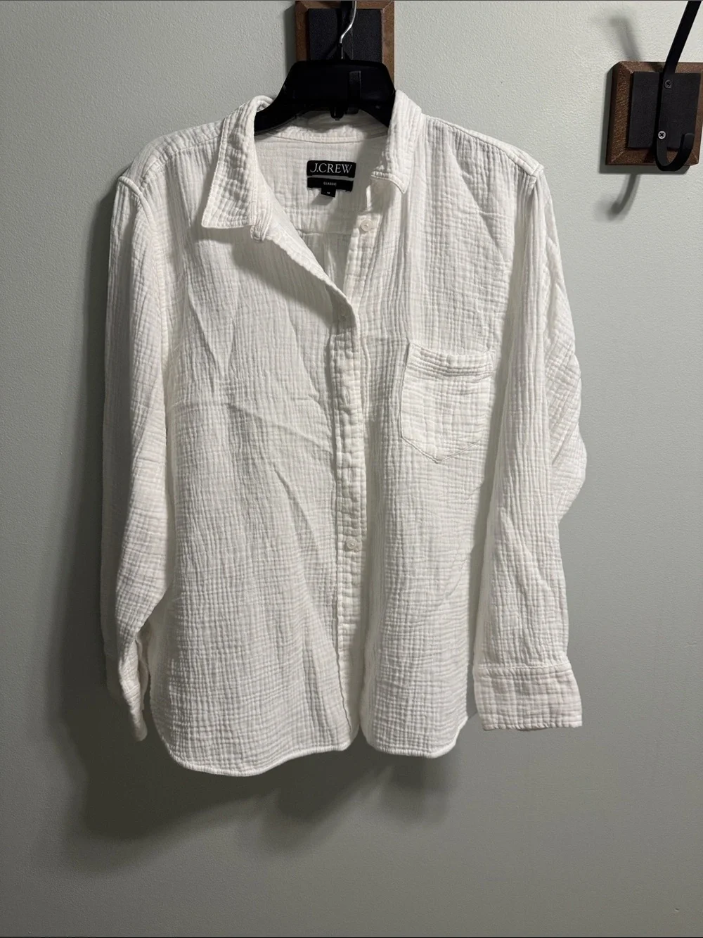 J. Crew White Textured Cotton Button-Down Shirt 18
